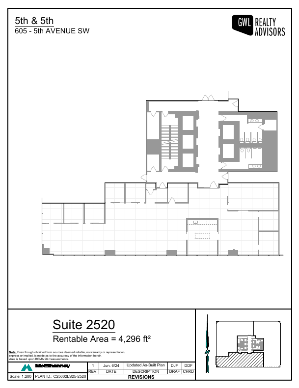 2520 - 605 5 Avenue Southwest, Calgary, AB floorplan