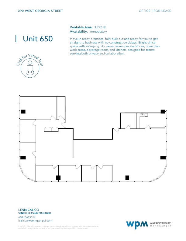 Suite 650 - 1305 - 1090 West Georgia Street, Vancouver, BC floorplan
