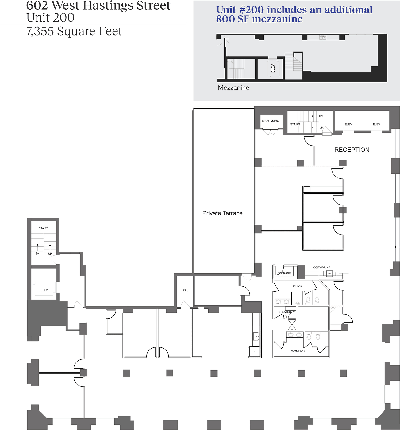 200 - 602 West Hastings Street, Vancouver, BC floorplan