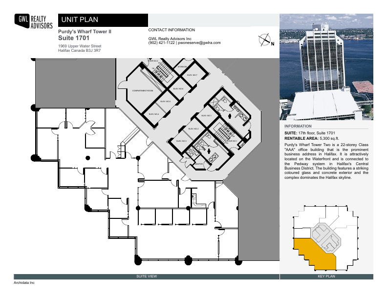 1701 - 1969 Upper Water Street, Halifax, NS floorplan