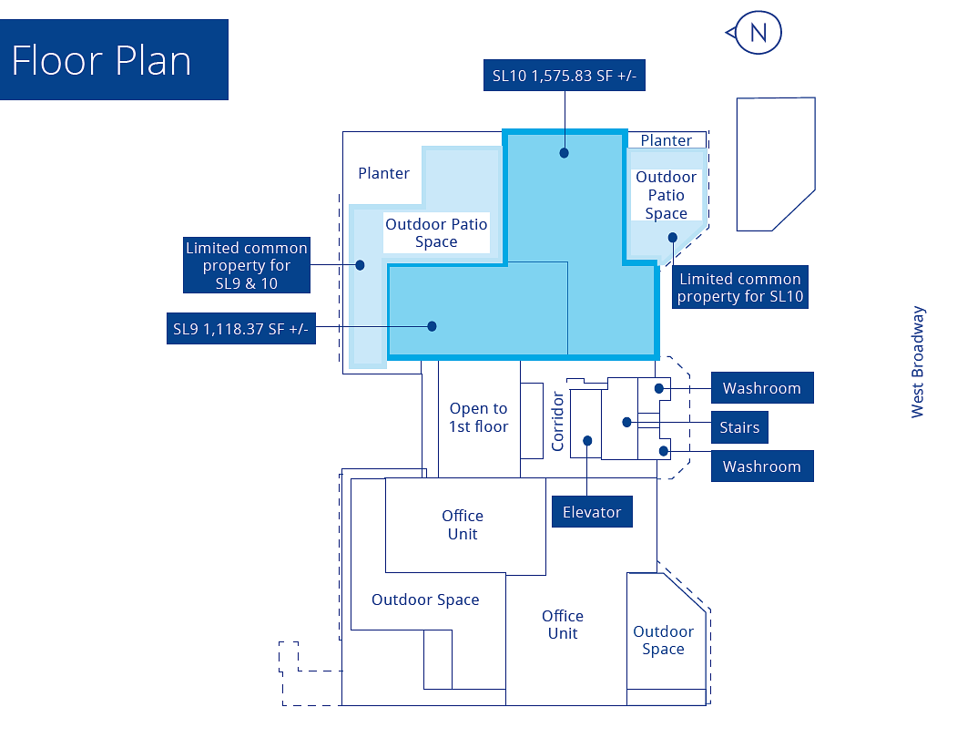 230 & 240 - 943 West Broadway, Vancouver, BC floorplan