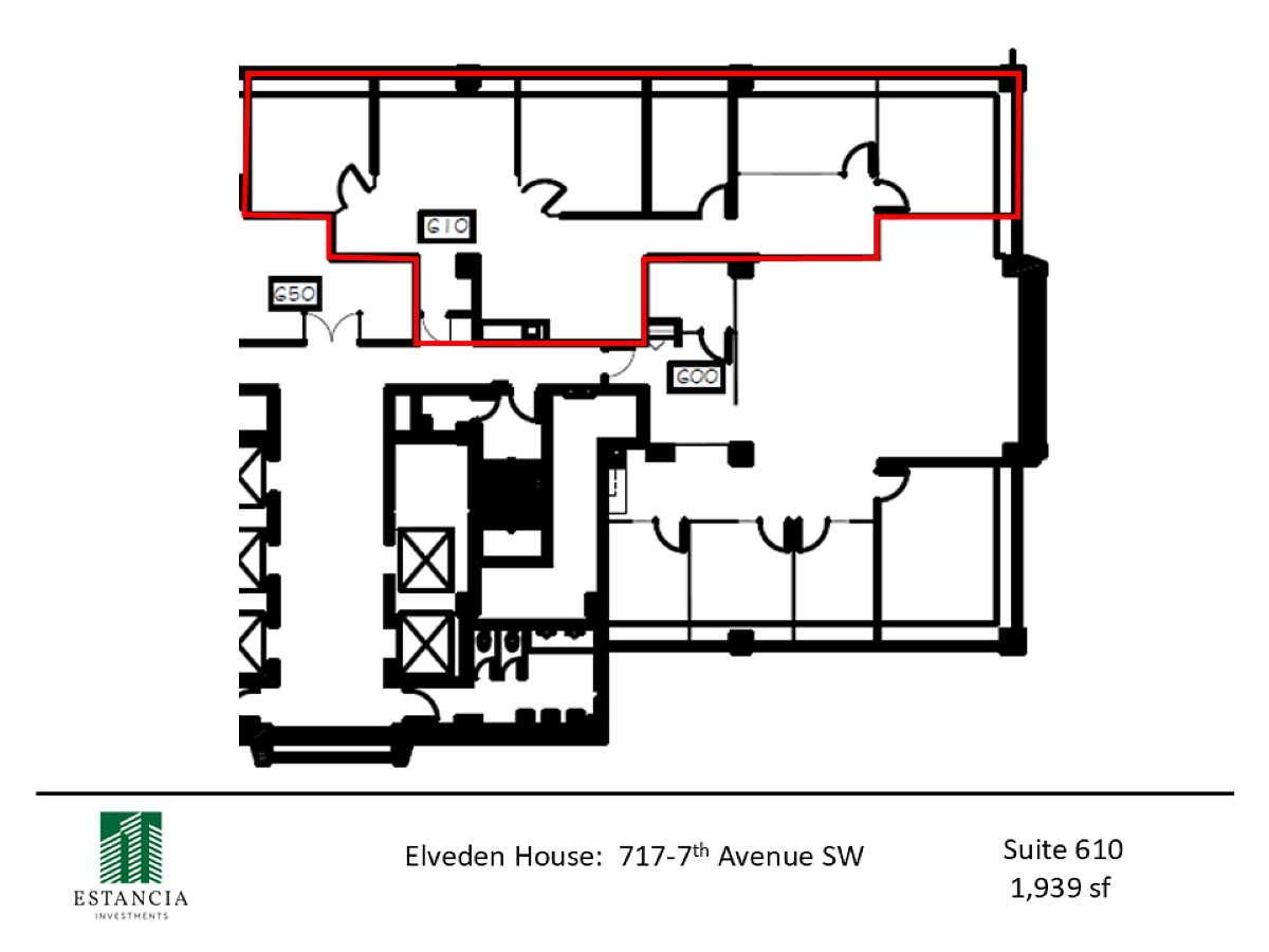 610 - 717 7 Ave SW, Calgary, AB floorplan