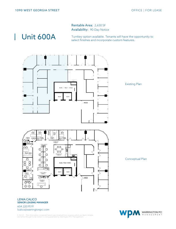 Suite 600A - 1305 - 1090 West Georgia Street, Vancouver, BC floorplan