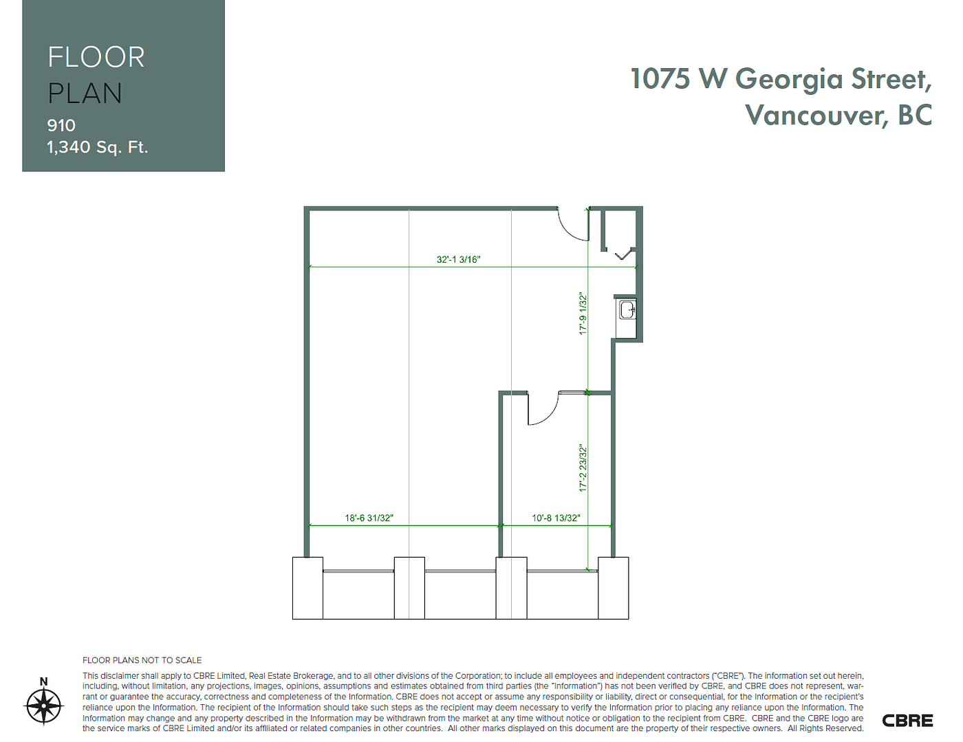 910 - 1075 W Georgia St, Vancouver, BC floorplan
