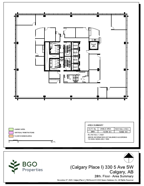 2800 - 330 5 Avenue Southwest, Calgary, AB floorplan