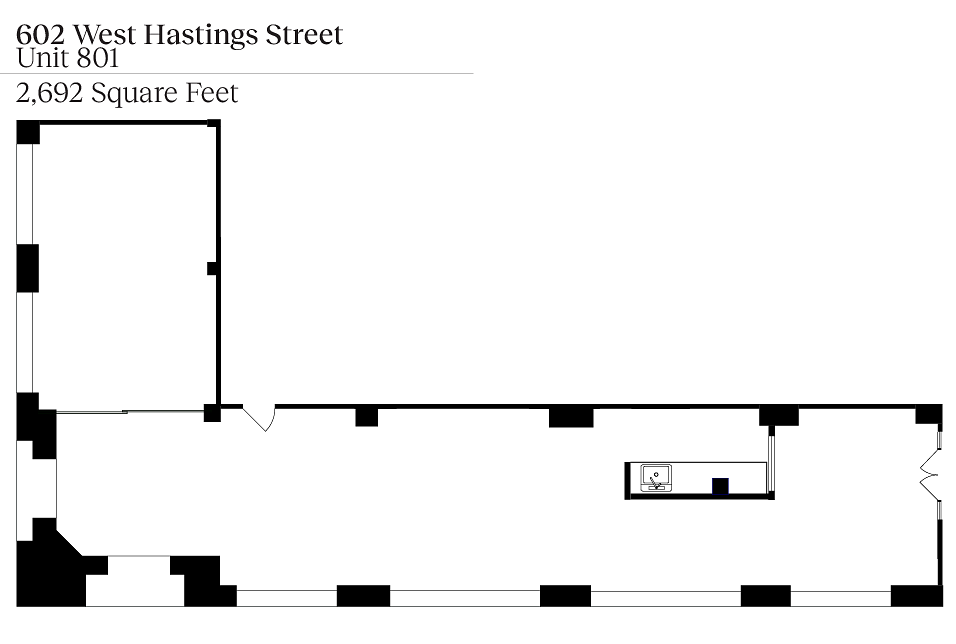 801 - 602 West Hastings Street, Vancouver, BC floorplan