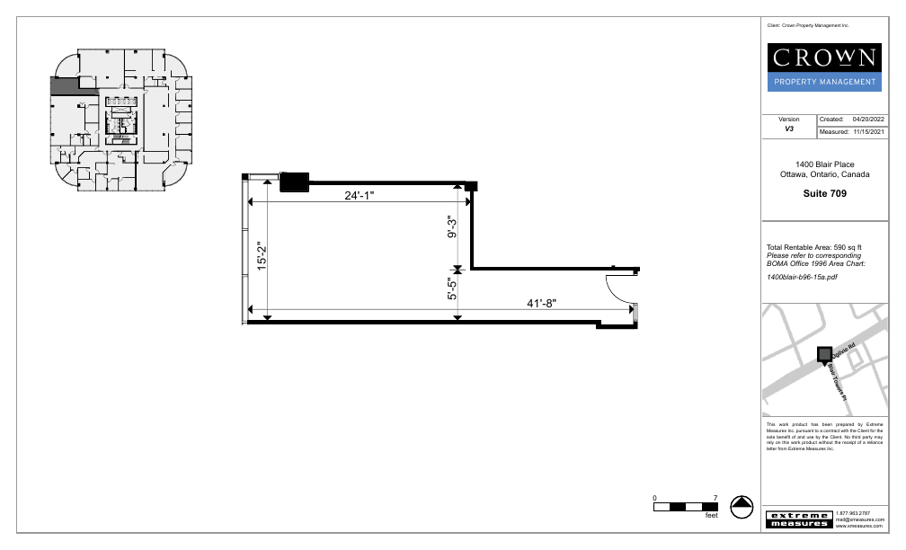 709 - 1400 Blair Towers Place, Ottawa, ON floorplan