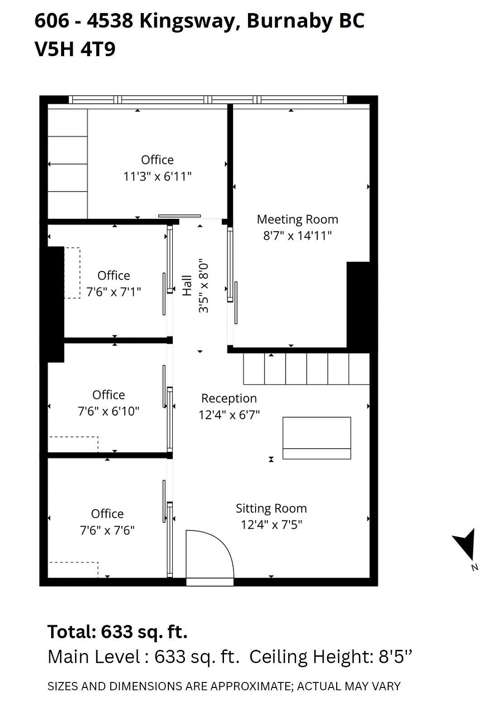 606 - 4538 Kingsway, Burnaby, BC floorplan
