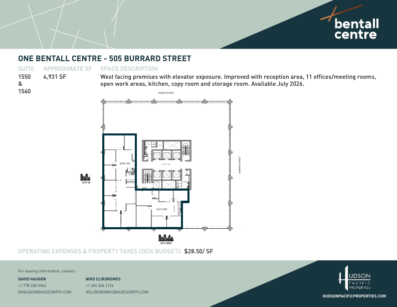 1550/1560 - 505 Burrard Street, Vancouver, BC floorplan