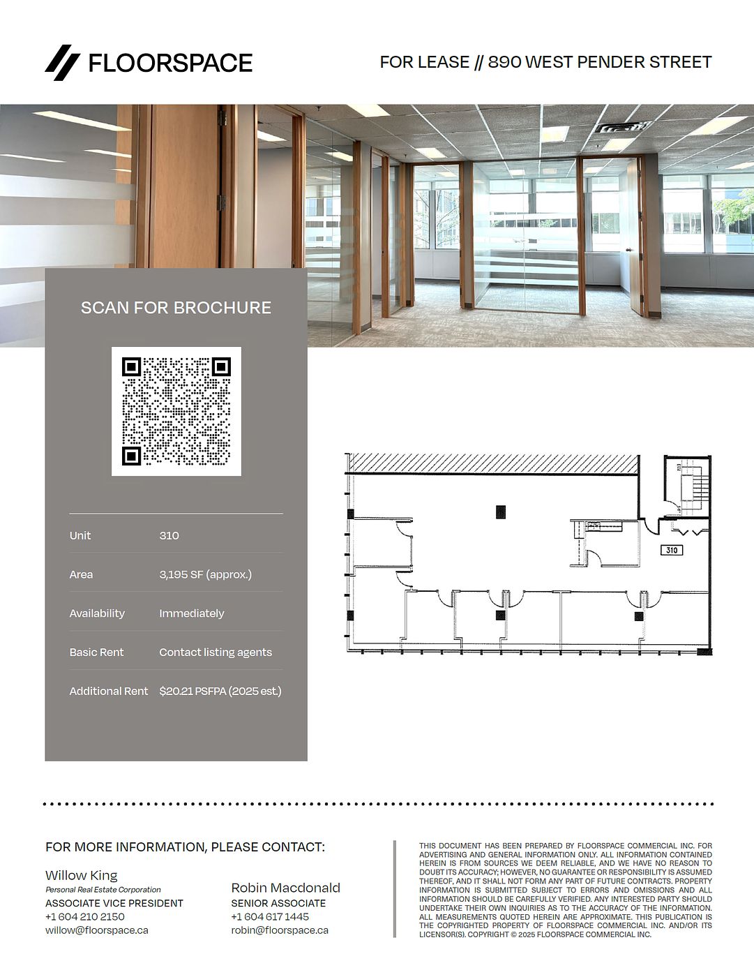 310 - 890 West Pender Street, Vancouver, BC floorplan