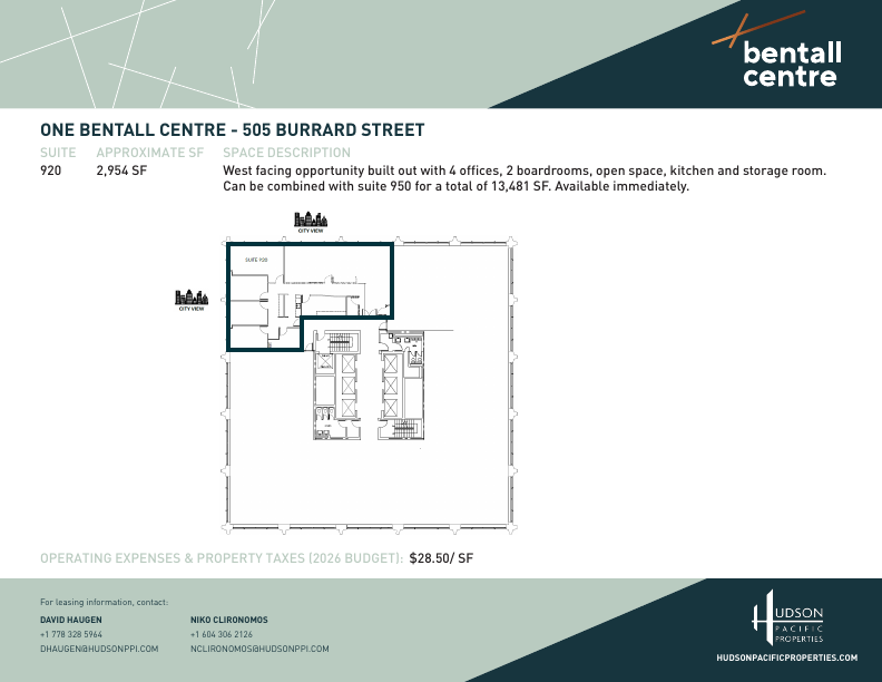 920 - 505 Burrard Street, Vancouver, BC floorplan