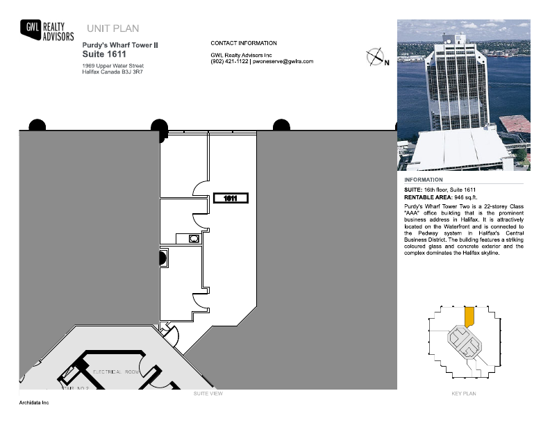 1611 - 1969 Upper Water Street, Halifax, NS floorplan