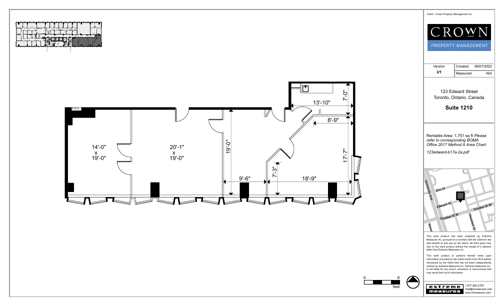 1210 - 605-123 Edward Street, Toronto, ON floorplan