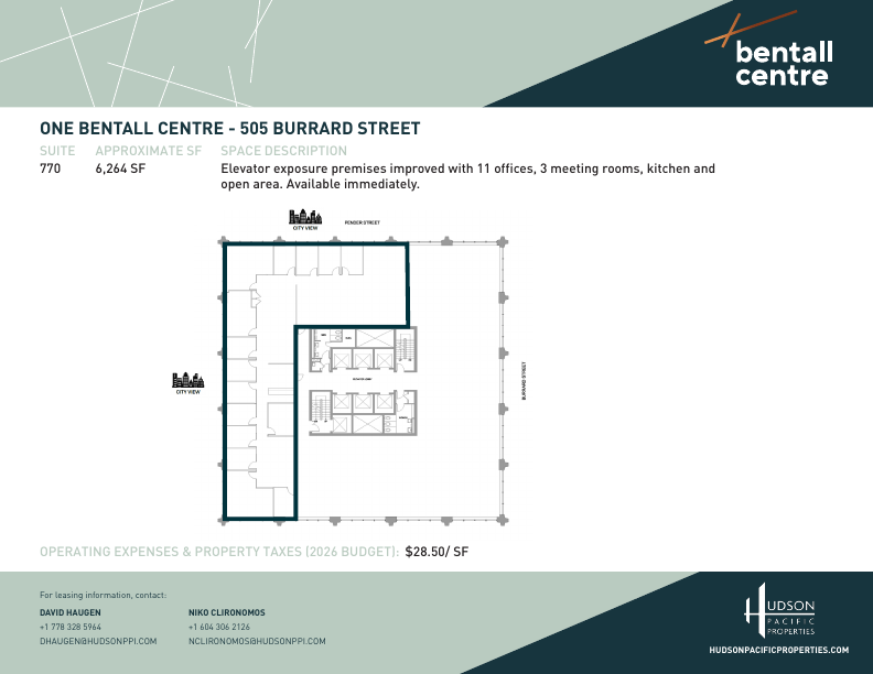 770 - 505 Burrard Street, Vancouver, BC floorplan