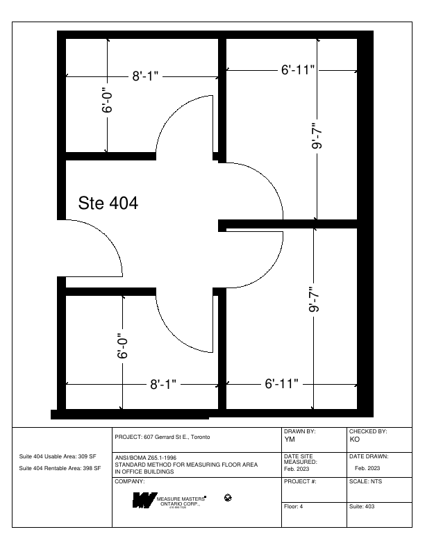 404 - 607 Gerrard Street East, Toronto, ON floorplan