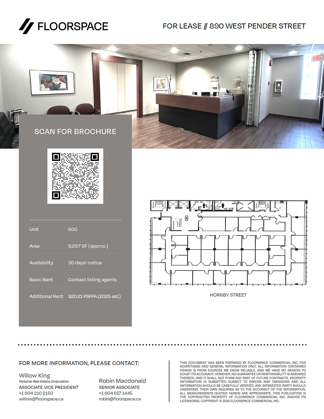 600 - 890 West Pender Street, Vancouver, BC floorplan