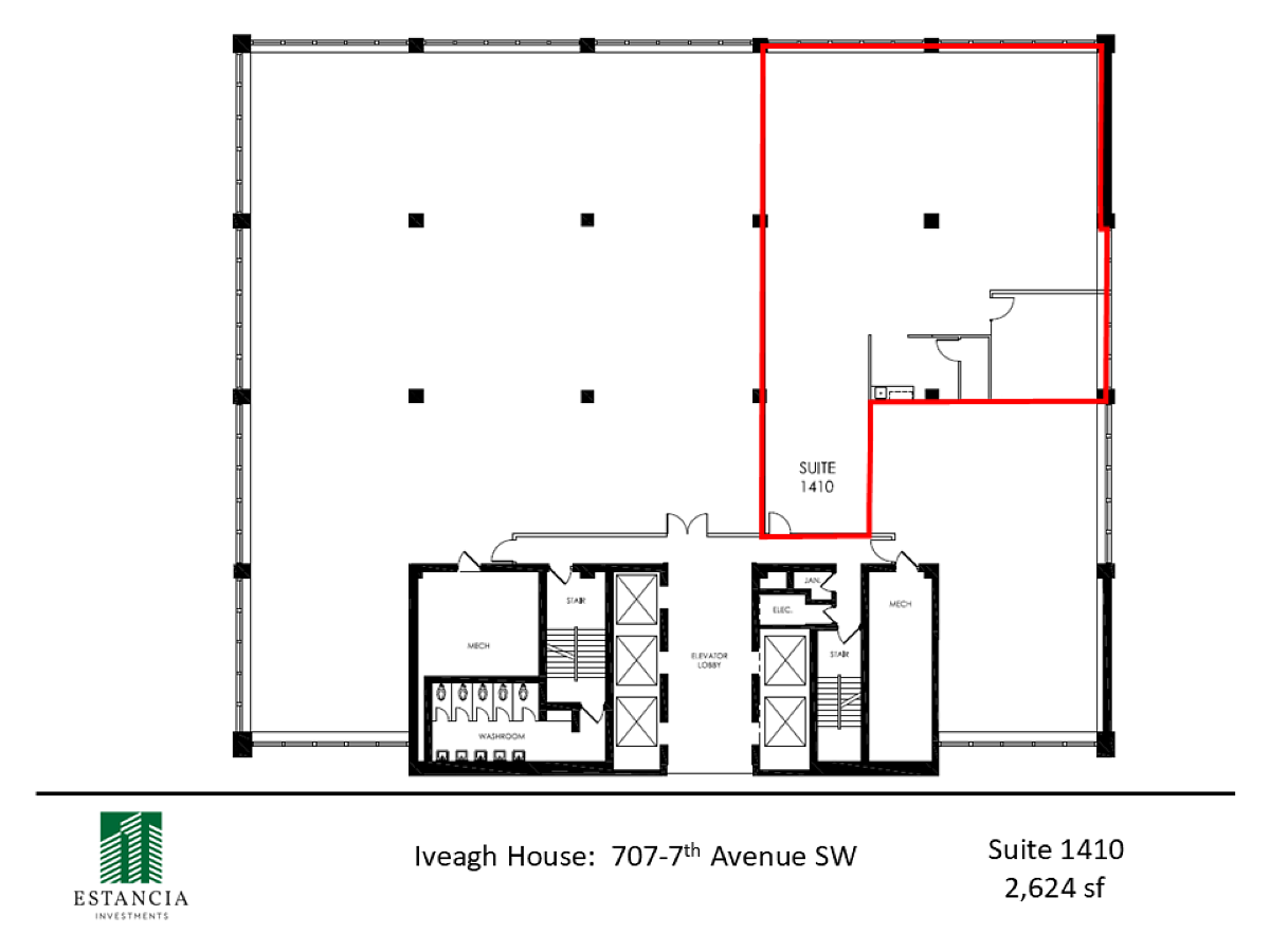 1410 - 707 7 Avenue Southwest, Calgary, AB floorplan