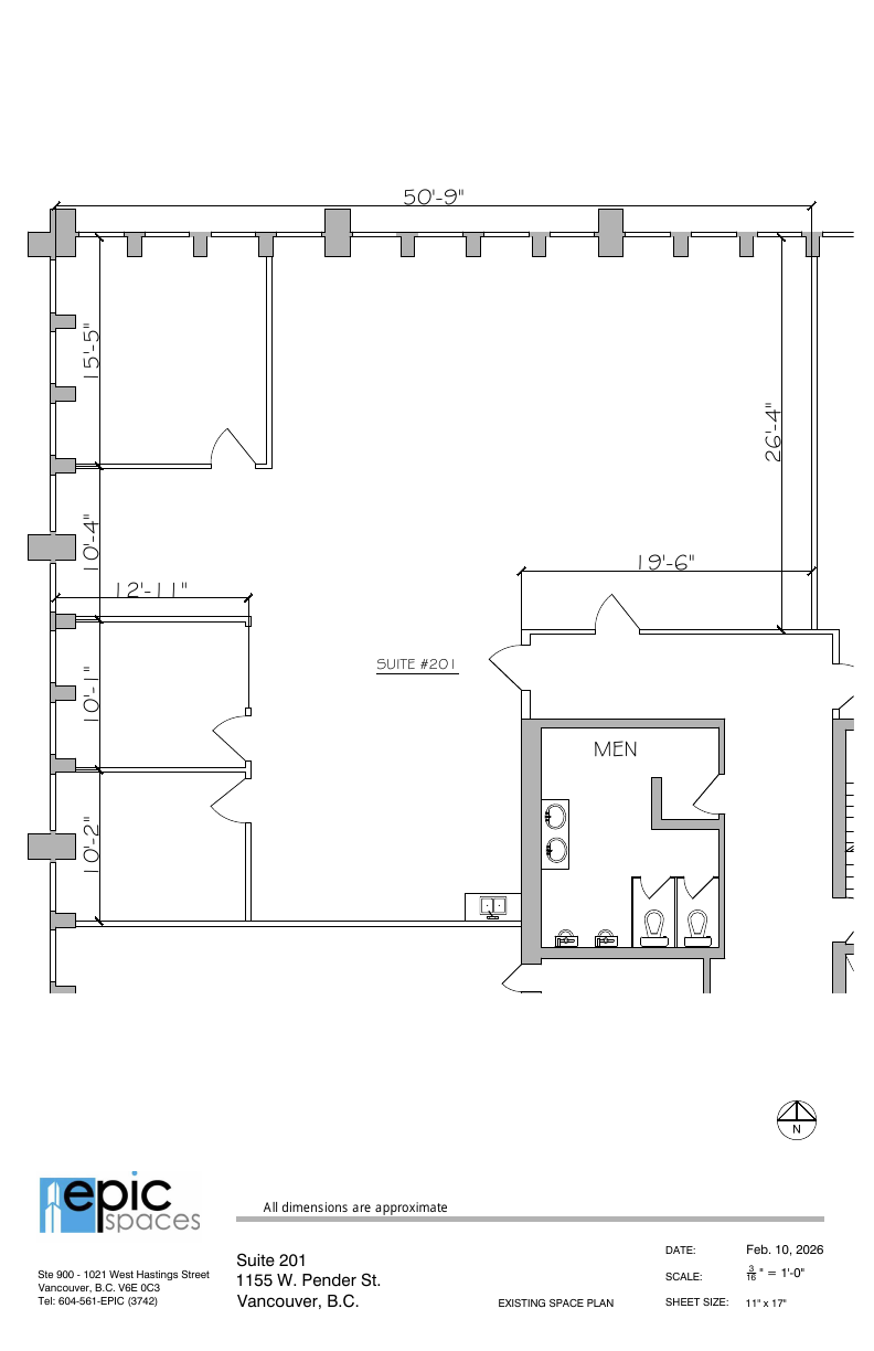 201 - 1155 W Pender St, Vancouver, BC floorplan