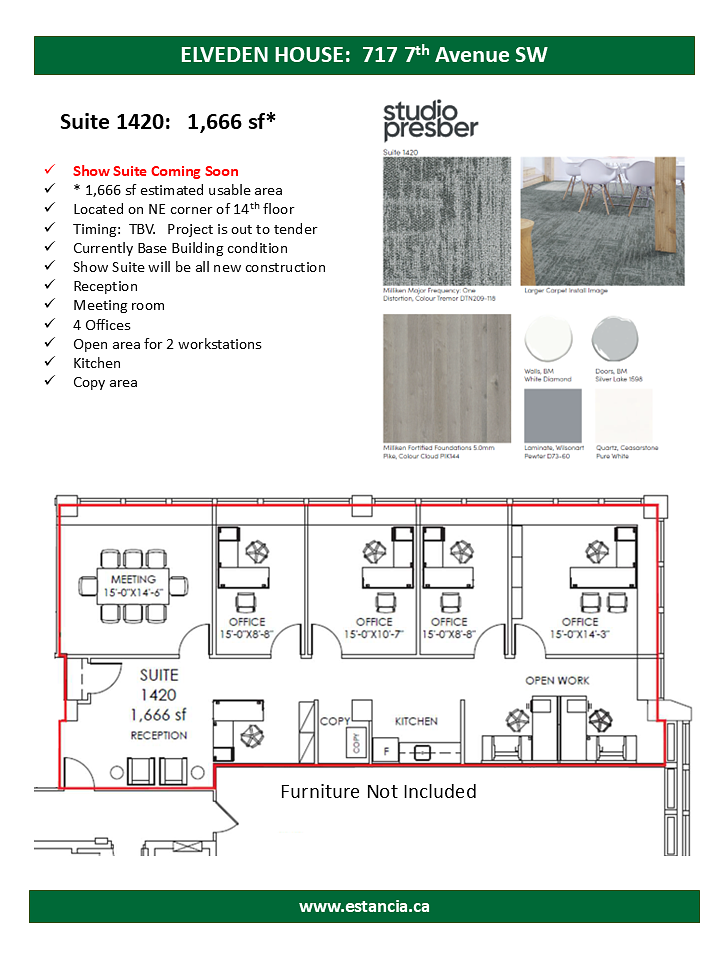 1420 - 717 7 Ave SW, Calgary, AB floorplan