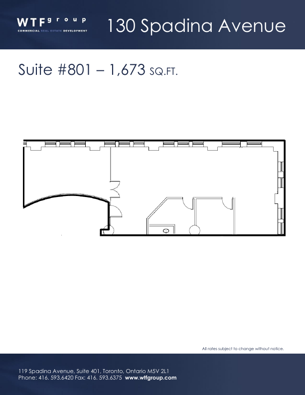 801 - 130 Spadina Ave, Toronto, ON floorplan