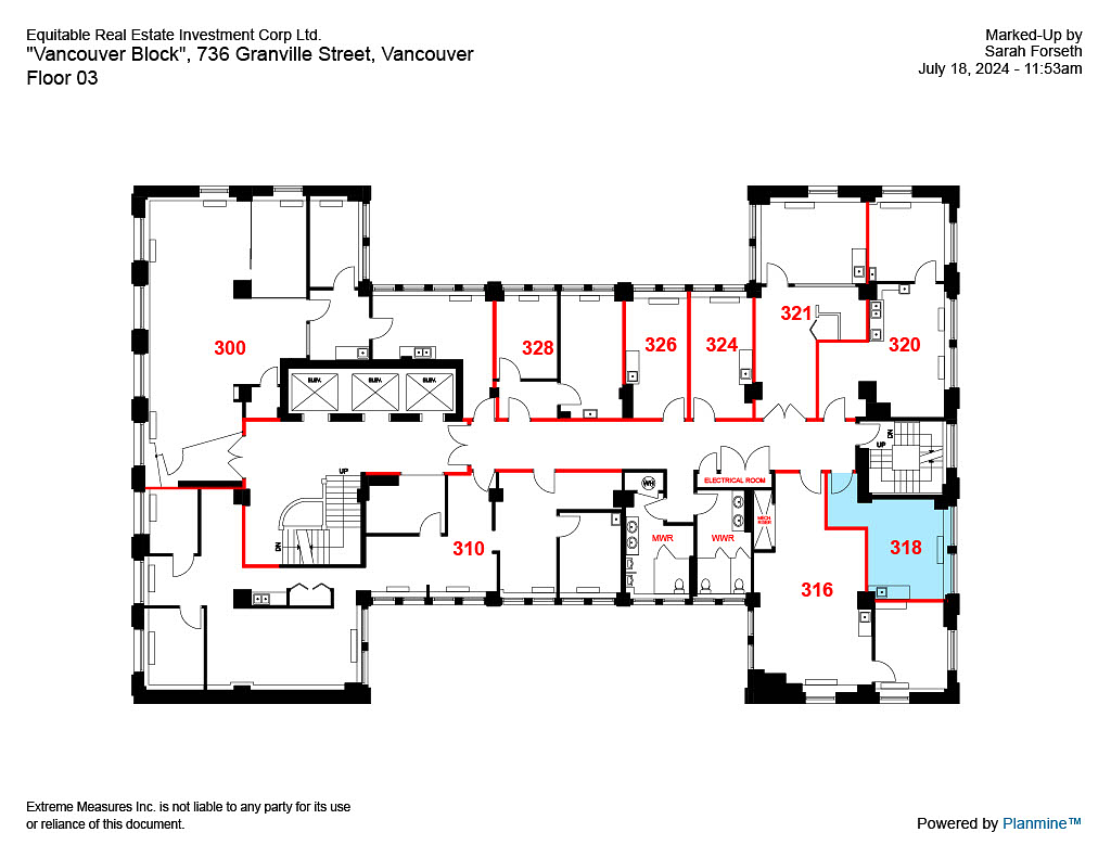 318 - 736 Granville St, Vancouver, BC floorplan