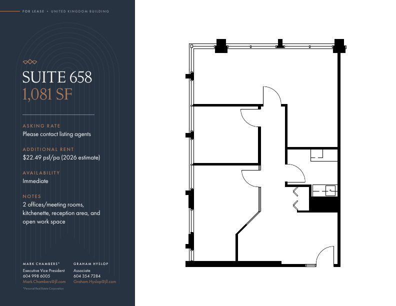 658 - 409 Granville St, Vancouver, BC floorplan