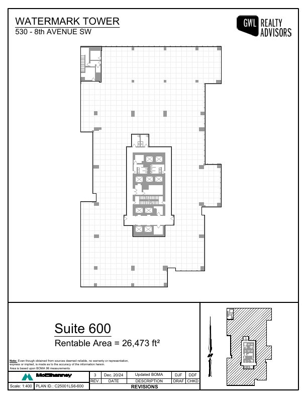 600 - 530 8 Avenue Southwest, Calgary, AB floorplan