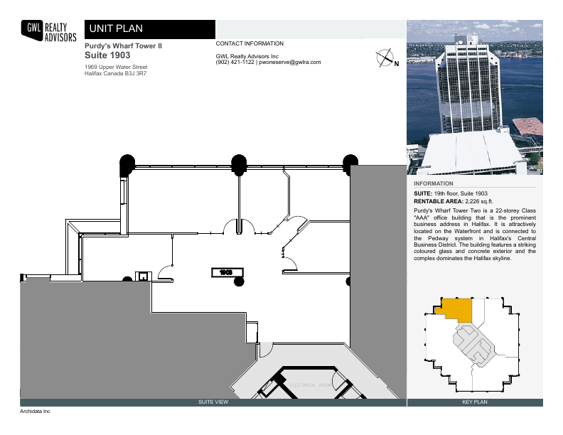 1903 - 1969 Upper Water Street, Halifax, NS floorplan