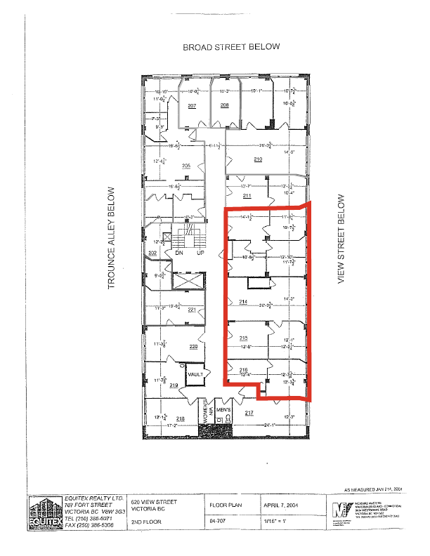 214 - 620 View St, Victoria, BC floorplan