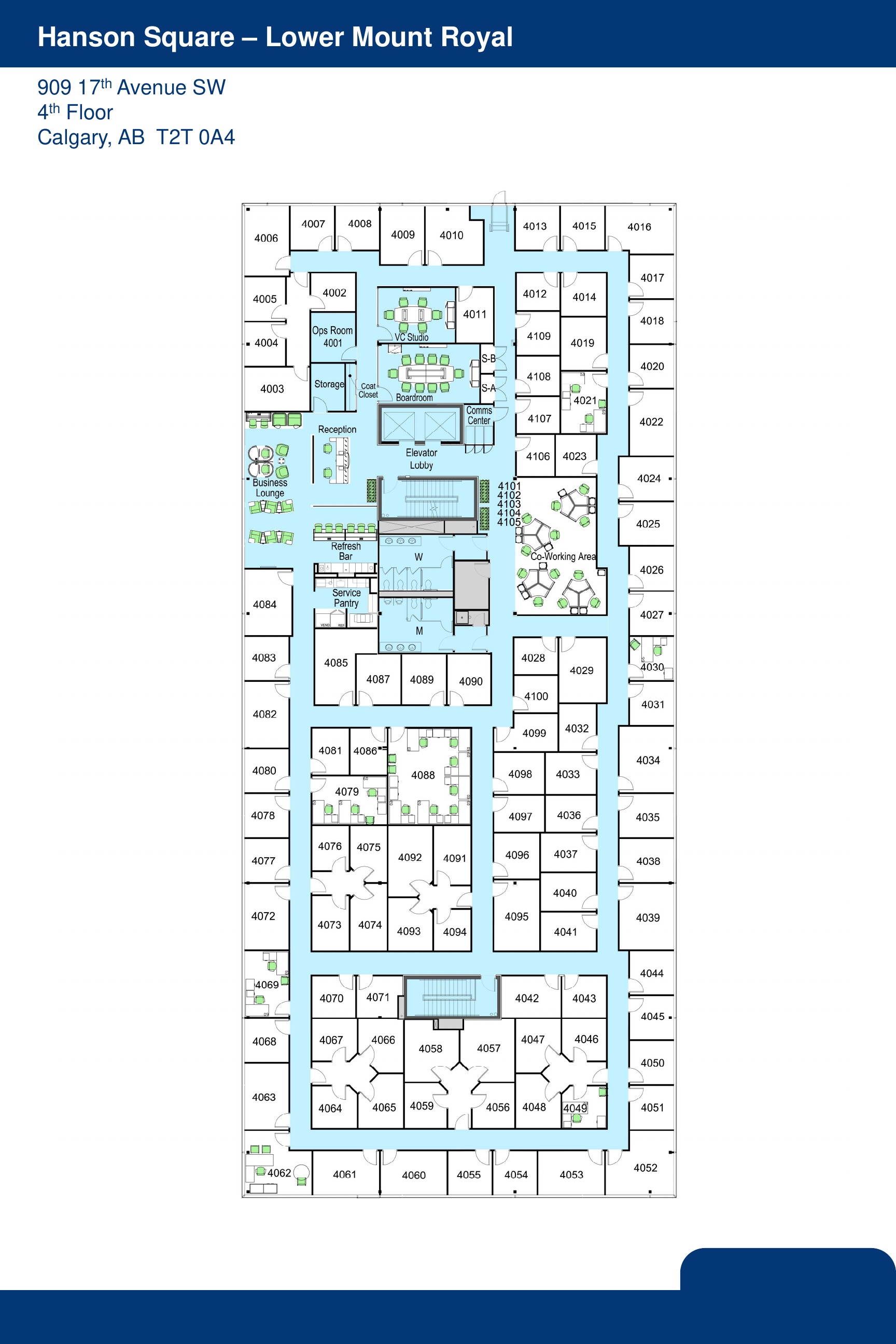 Mount Royal Executive Centre - 909 17 Avenue Southwest, Calgary, AB floorplan