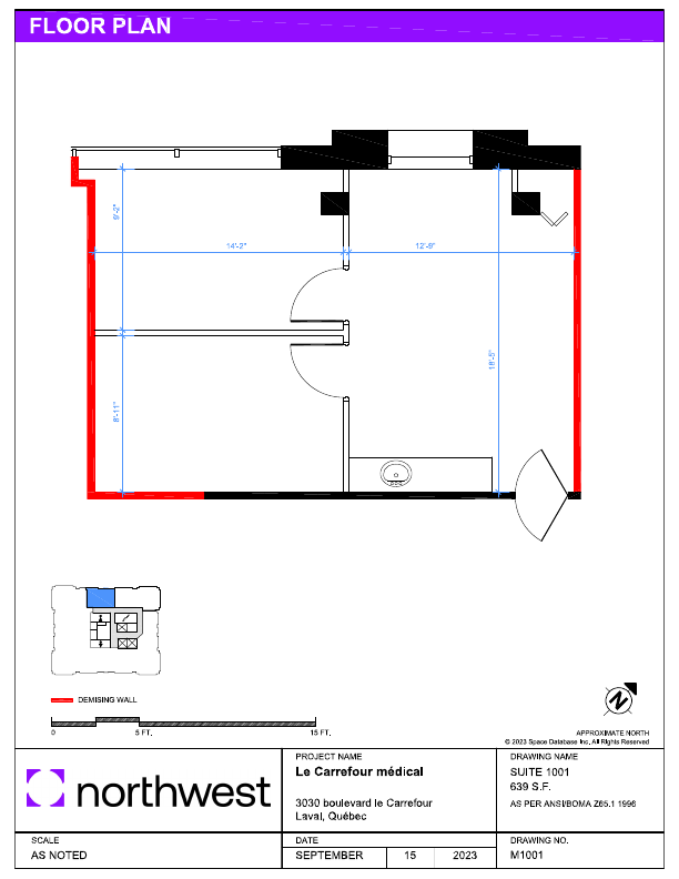 1001 - 3030 Boulevard le Carrefour, Laval, QC floorplan