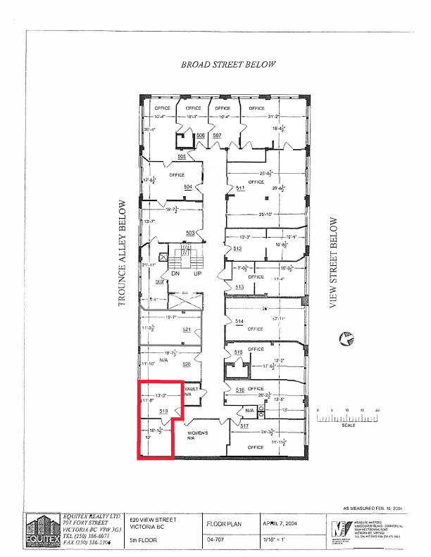 519 - 620 View St, Victoria, BC floorplan