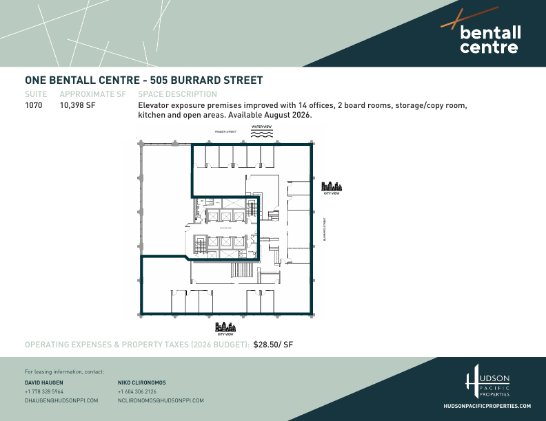 1070 - 505 Burrard Street, Vancouver, BC floorplan