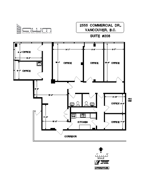208 - 2555 Commercial Dr, Vancouver, BC floorplan