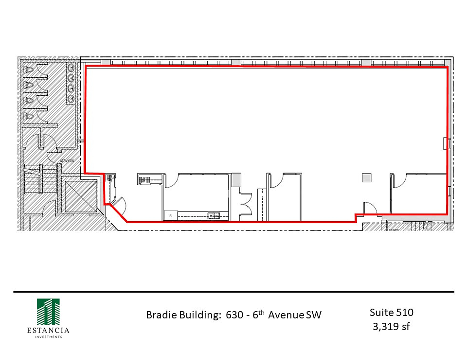 510 - 630 6 Avenue Southwest, Calgary, AB floorplan