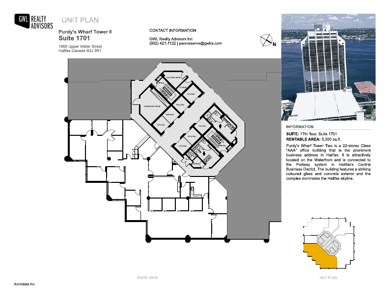 1701 - 1969 Upper Water Street, Halifax, NS floorplan