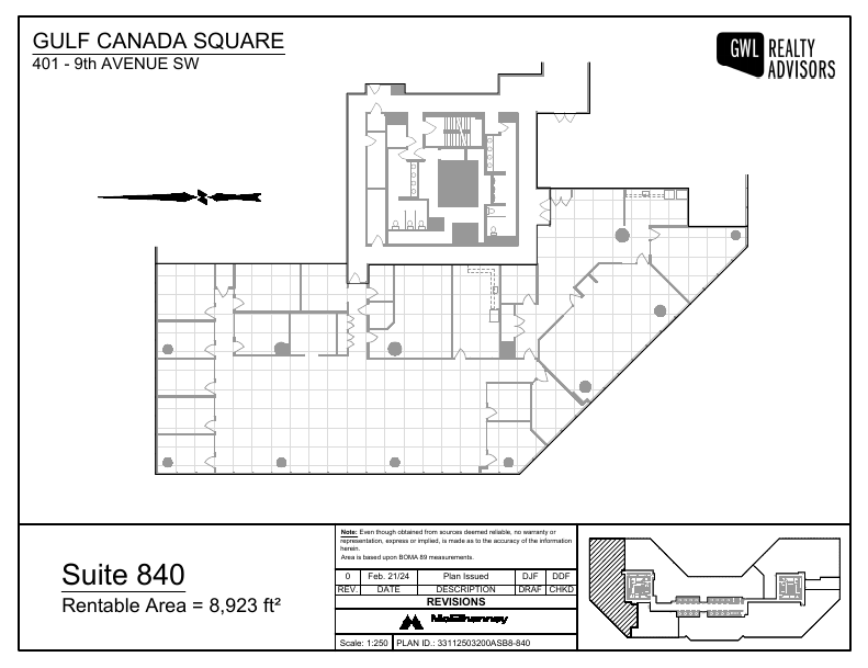 840 - 401 9 Avenue Southwest, Calgary, AB floorplan