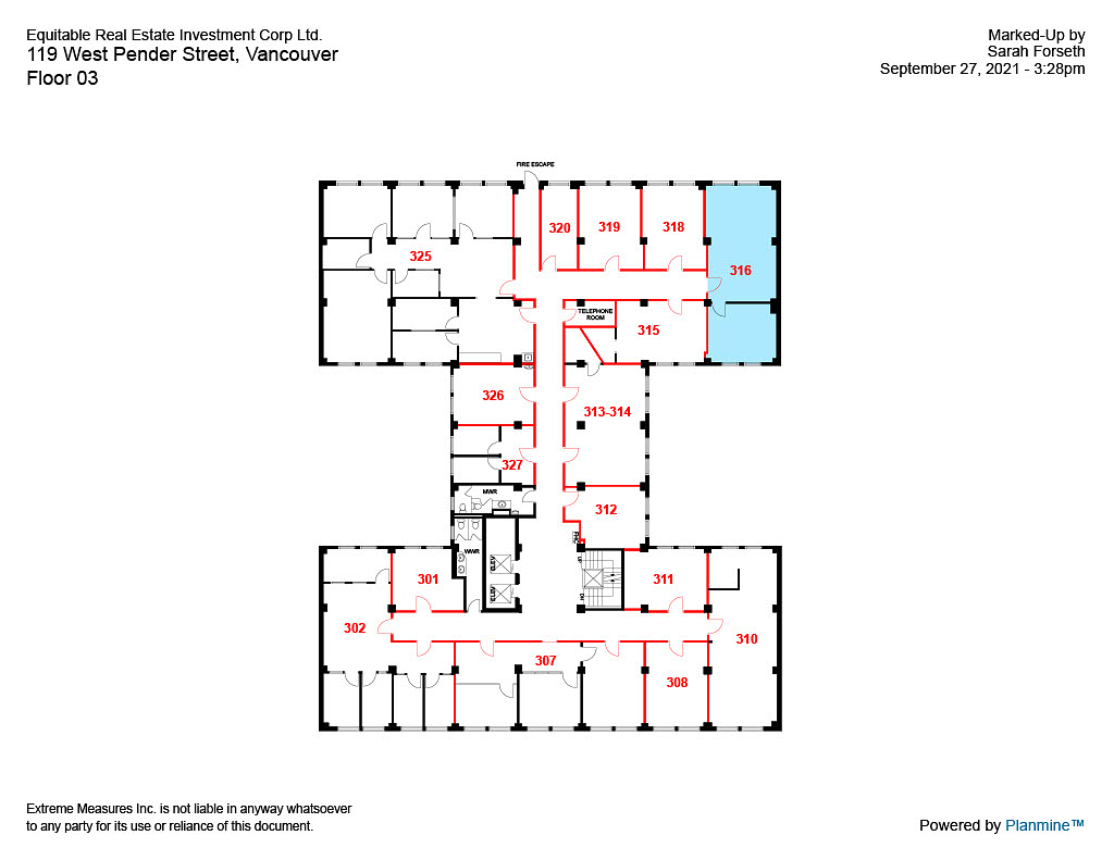 316 - 119 West Pender Street, Vancouver, BC floorplan