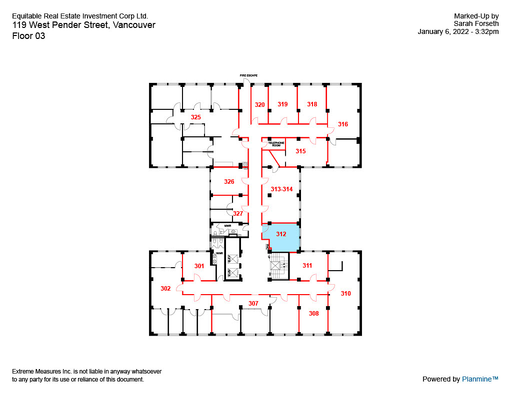 312 - 119 West Pender Street, Vancouver, BC floorplan