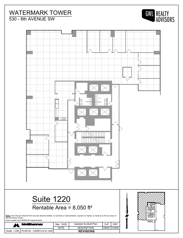 1220 - 530 8 Avenue Southwest, Calgary, AB floorplan