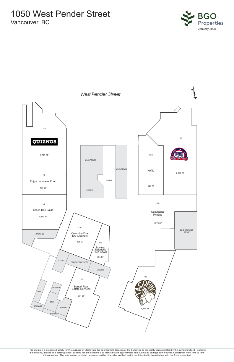 520 - 1050 West Pender Street, Vancouver, BC floorplan