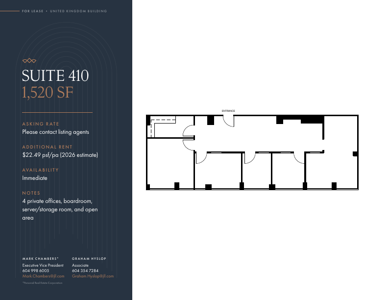 410 - 409 Granville St, Vancouver, BC floorplan