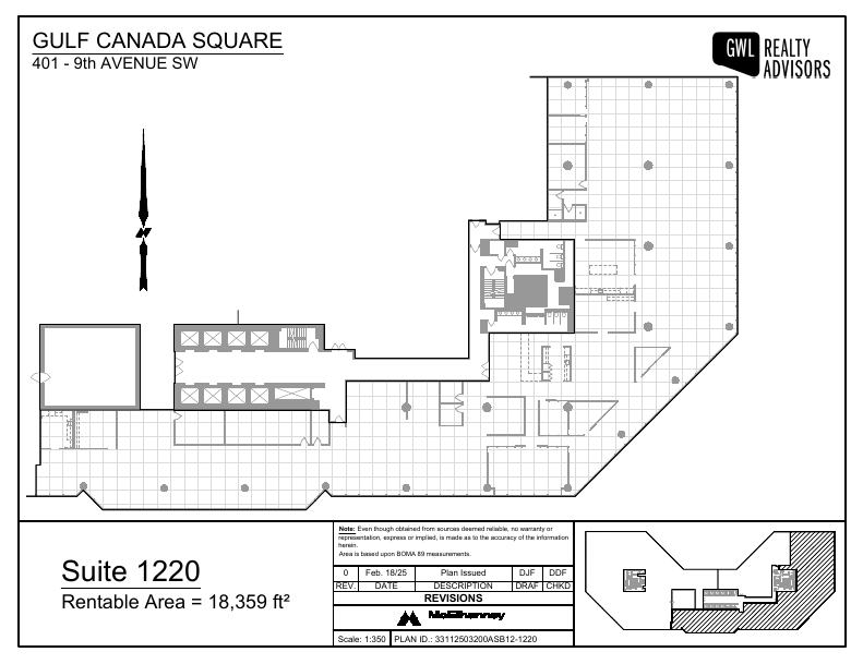 1220 - 401 9 Avenue Southwest, Calgary, AB floorplan