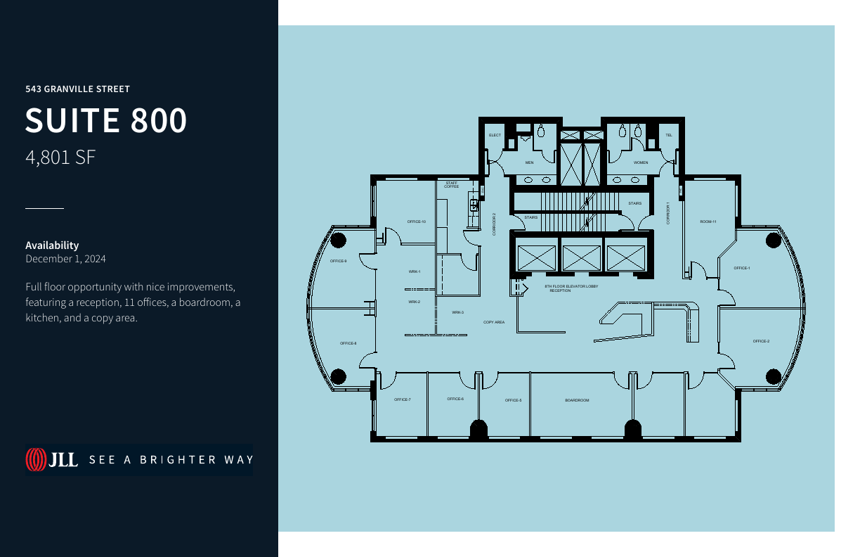 800 - 543 Granville Street, Vancouver, BC floorplan