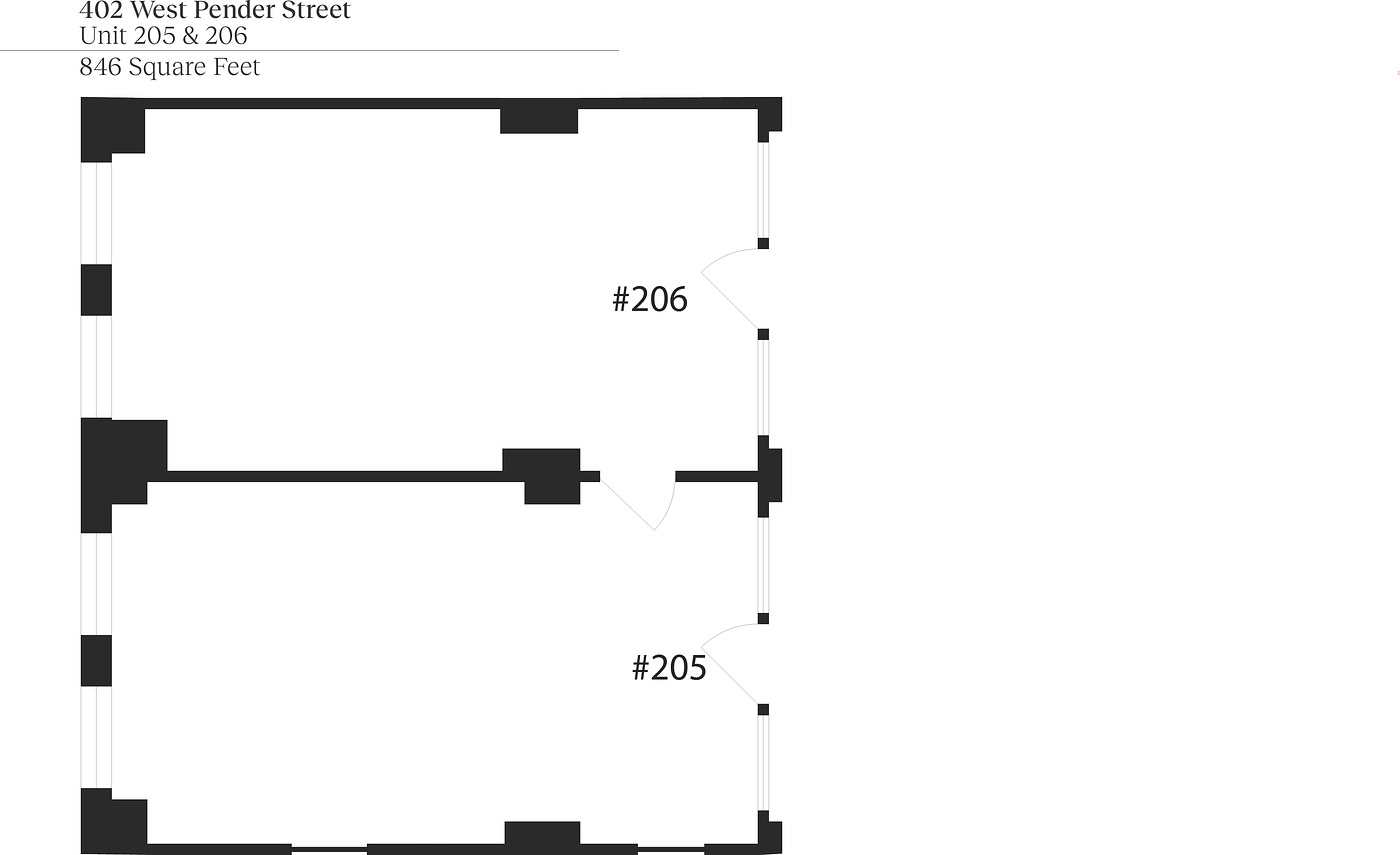 205 & 206 - 402 West Pender Street, Vancouver, BC floorplan