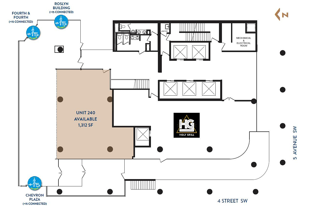 240 - 444 5 Avenue Southwest, Calgary, AB floorplan