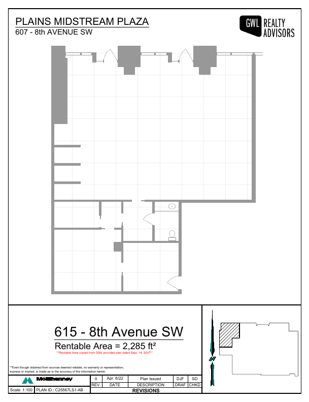 615 - 607 8 Avenue Southwest, Calgary, AB floorplan