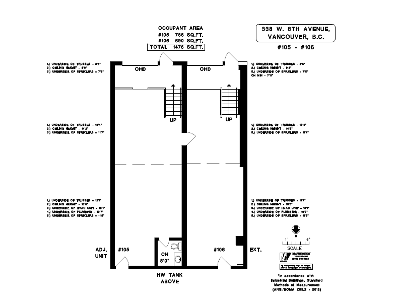 105-106 - 338 West 8th Avenue, Vancouver, BC floorplan