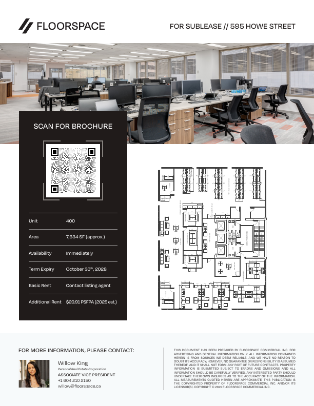 400 - 595 Howe Street, Vancouver, BC floorplan