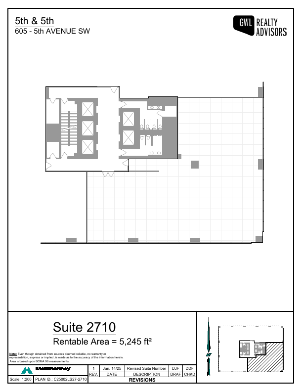 2710 - 605 5 Avenue Southwest, Calgary, AB floorplan